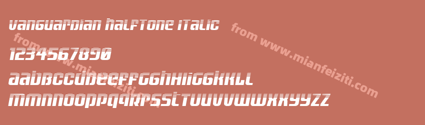 Vanguardian Halftone Italic预览图1