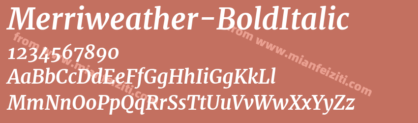 Merriweather-BoldItalic字体预览
