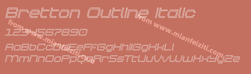 Bretton Outline Italic字体预览