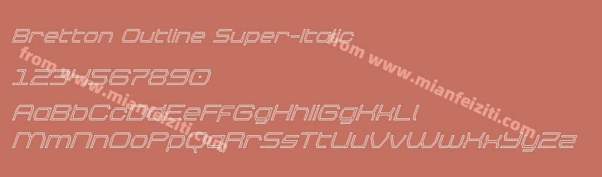Bretton Outline Super-Italic字体预览