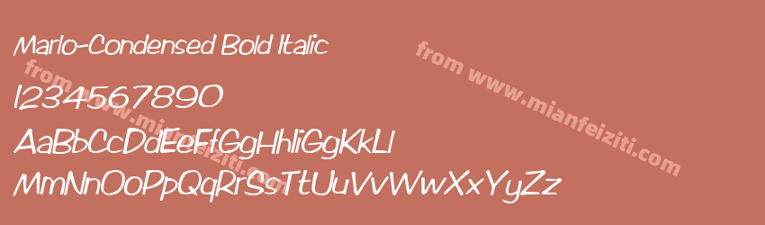 Marlo Condensed Bold Italic预览图1