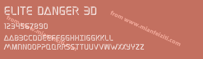 Elite Danger 3D字体预览