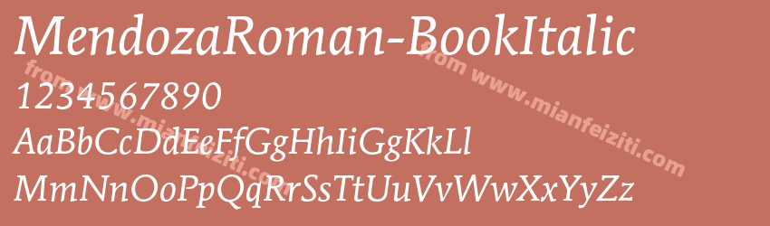 Mendoza Roman Book Italic预览图1