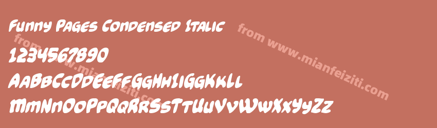 Funny Pages Condensed Italic预览图1