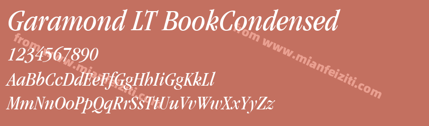 ITC Garamond LT Book Condensed Italic预览图1