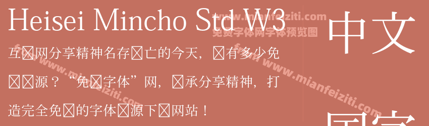 Heisei Mincho Std W3预览图1