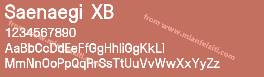 Saenaegi XB字体预览