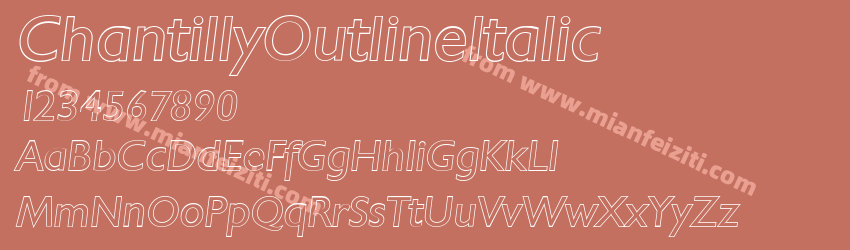 Chantilly Outline Italic预览图1