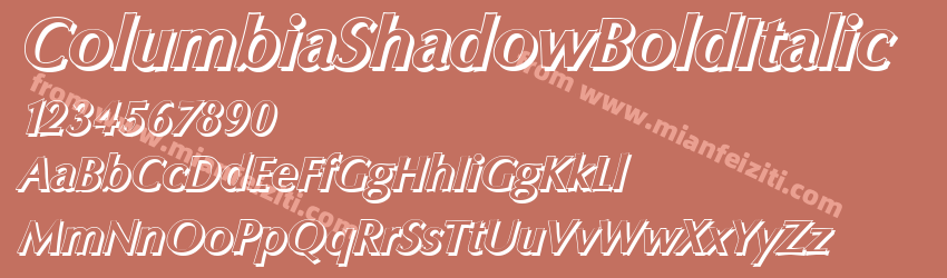 Columbia Shadow Bold Italic预览图1