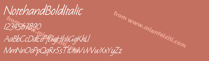 Notehand Bold Italic预览图1