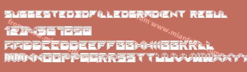 Suggested3dFilledGradient-Regul字体预览