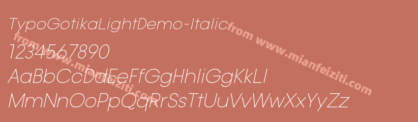 Typo Gotika Light Demo Italic预览图1