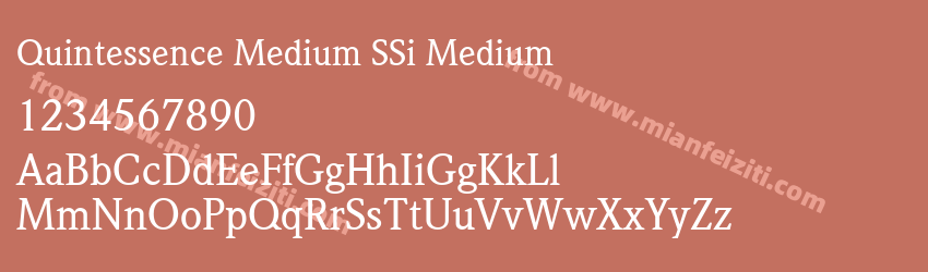 Quintessence Medium SSi Medium字体预览