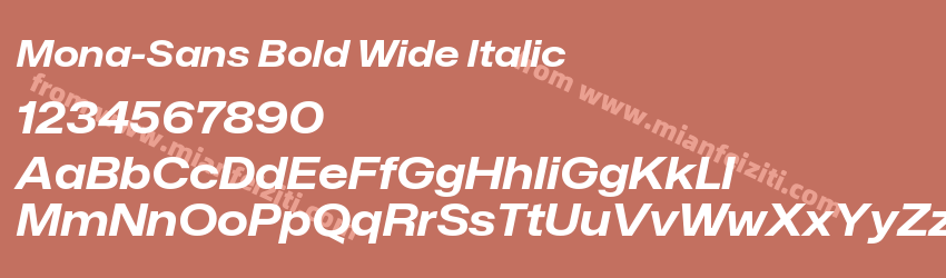 Mona-Sans Bold Wide Italic字体预览