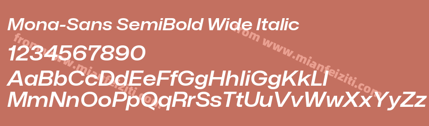 Mona-Sans SemiBold Wide Italic字体预览