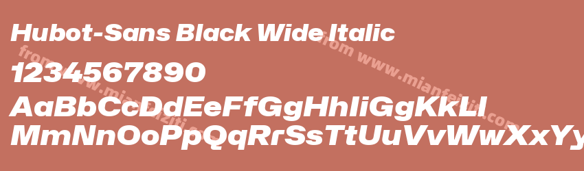 Hubot-Sans Black Wide Italic字体预览