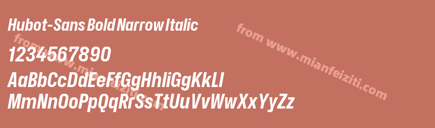 Hubot-Sans Bold Narrow Italic字体预览