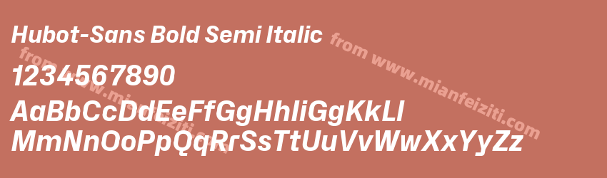 Hubot-Sans Bold Semi Italic字体预览