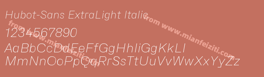 Hubot-Sans ExtraLight Italic字体预览