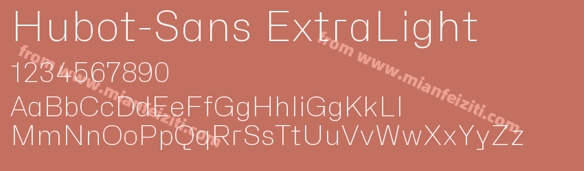 Hubot-Sans ExtraLight字体预览