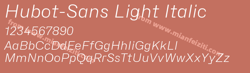 Hubot-Sans Light Italic字体预览