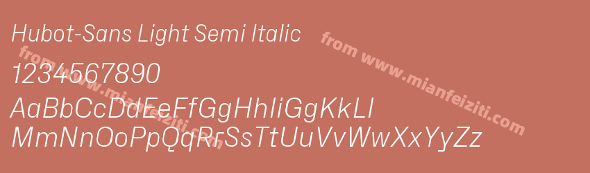 Hubot-Sans Light Semi Italic字体预览