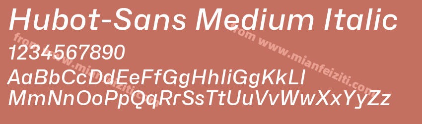 Hubot-Sans Medium Italic字体预览