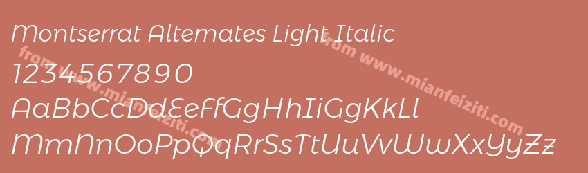 Montserrat Alternates Light Italic预览图1