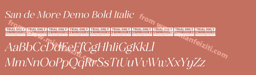 San de More Demo Bold Italic字体预览