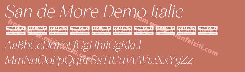 San de More Demo Italic字体预览