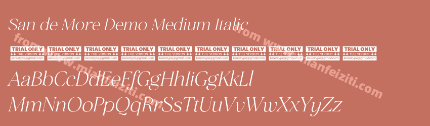 San de More Demo Medium Italic字体预览