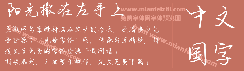 阳光撒在左手上预览图1