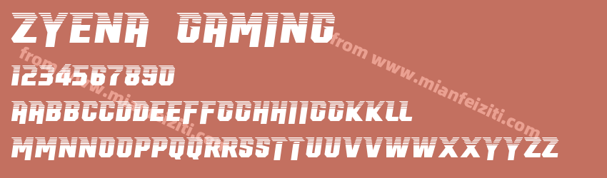 ZYENA Gaming字体预览