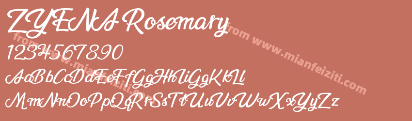 ZYENA Rosemary字体预览