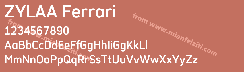 ZYLAA Ferrari字体预览