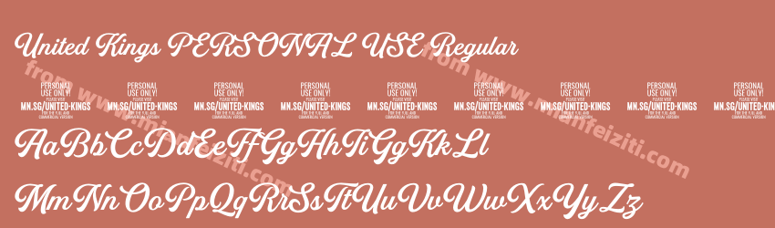 United Kings PERSONAL USE Regular字体预览