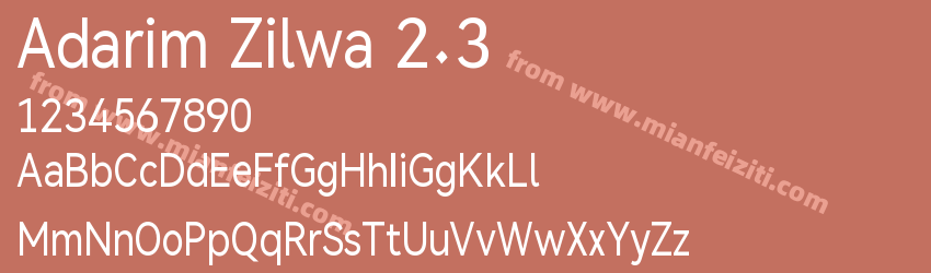 Adarim Zilwa 2.3字体预览