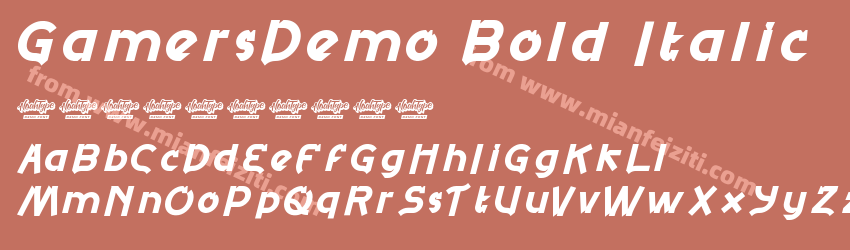 Gamers Demo Bold Italic预览图1