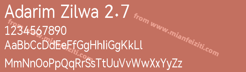 Adarim Zilwa 2.7字体预览