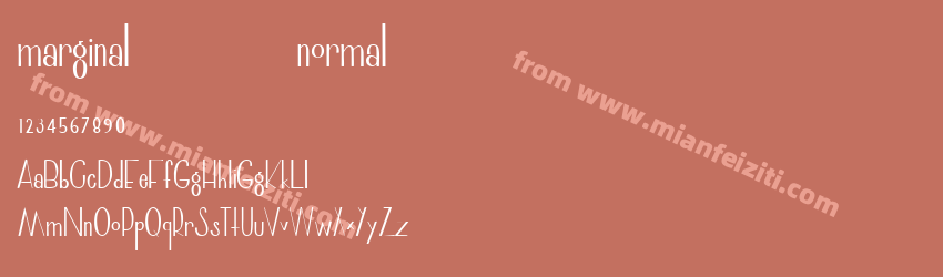 marginal     normal字体预览