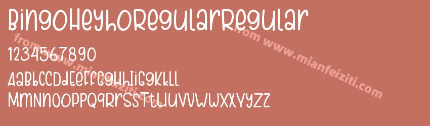 Bingo Heyho Regular Regular字体预览