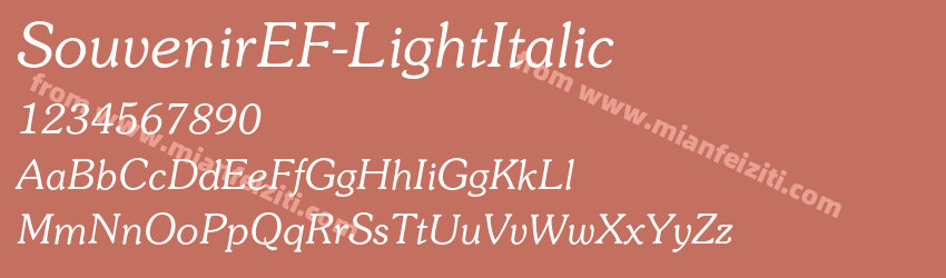 SouvenirEF Light Italic预览图1