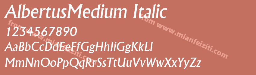 AlbertusMedium Italic字体预览