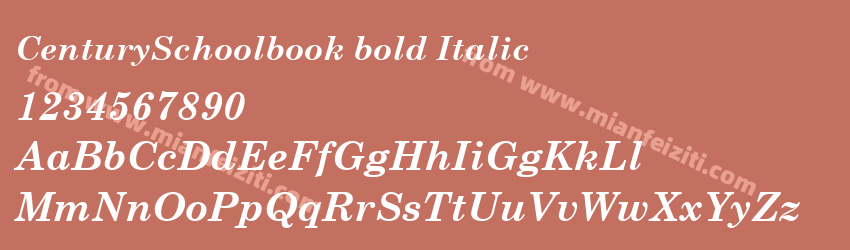 CenturySchoolbook bold Italic字体预览