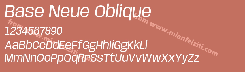 Base Neue Oblique字体预览