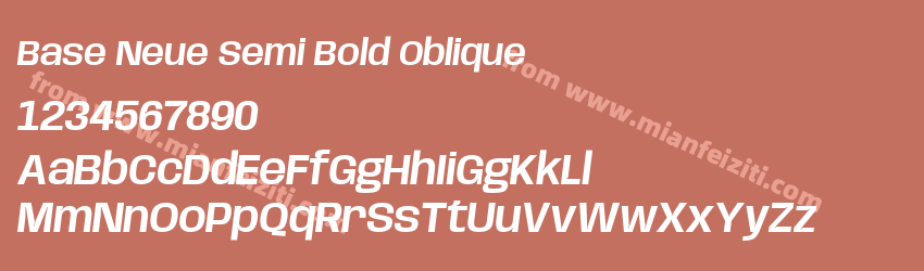 Base Neue Semi Bold Oblique字体预览