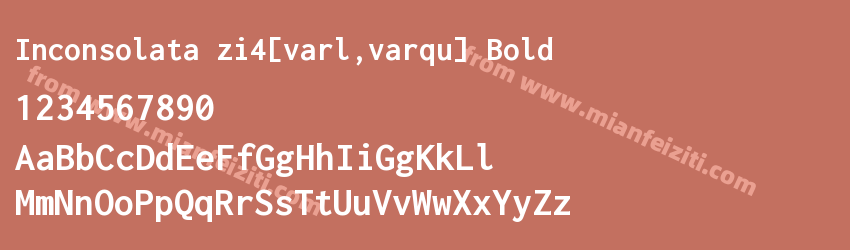 Inconsolata zi4[varl,varqu] Bold预览图1