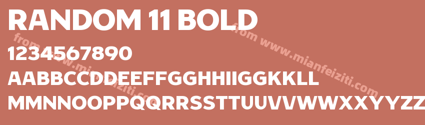 Random 11 Bold字体预览