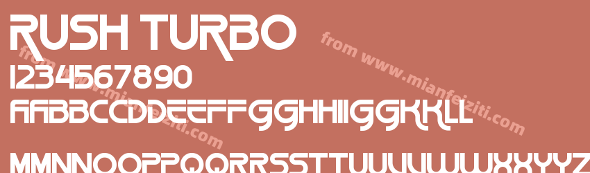 Rush Turbo字体预览