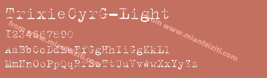 TrixieCyrG-Light字体预览